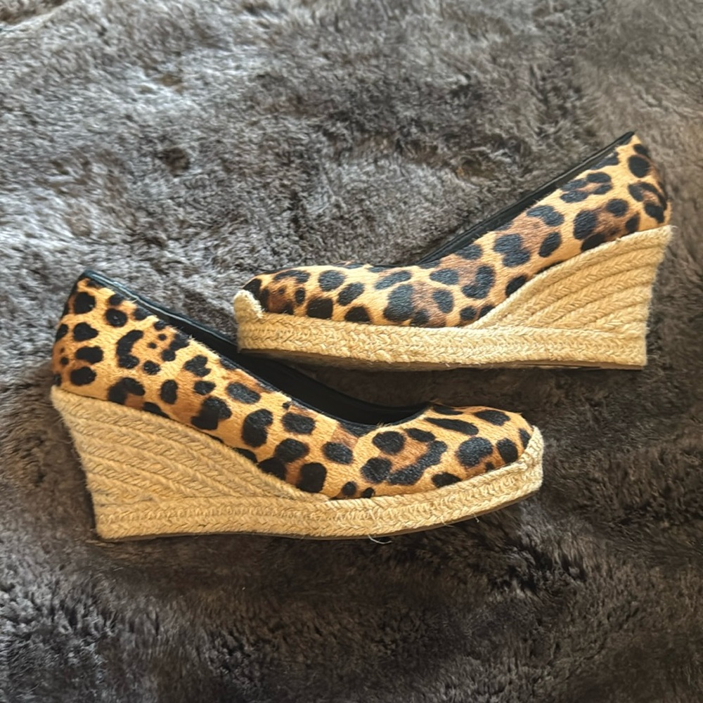 Leopard print jcrew wedges